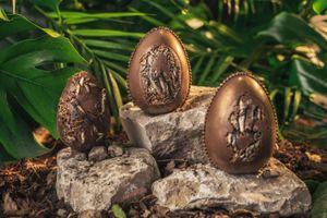 The limited edition chocolate egg, infused with crickets, meal worms and buffalo worms