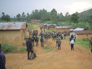 DR Congo forces gather in the North Kivu province village of Mukondi