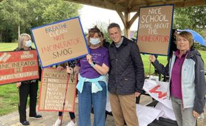 Mp Sir Gavin Williamson With Hixon Protesters. Photo by Staffordshire LDR Kerry Ashdown. Free for use by all LDRS partners