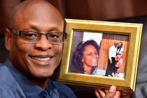 Errol Richards 54 (Works at RICOH in Telford, hence Shropshire Star too), he and work colleagues are fundraising for his daughter Anntoinette Richards to have experimental treatment to fight cancer. He holds a pic of her and of them together..