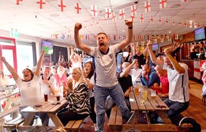 Fans packed into Stourbridge FC to watch England - and former player Jude Bellingham - during Euro 2024