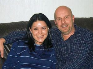 Vernon Round with his daughter Vicky who was abused and whose image is being used in far right propaganda
