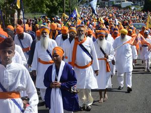 Supporting image for story: Colour and togetherness at Sikh parade - with PICTURES