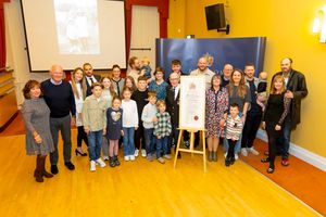 Joe Bullock with his family during the 'freedom' ceremony