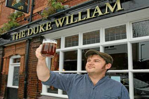 Landlord and owner David Craddock outside The Duke William