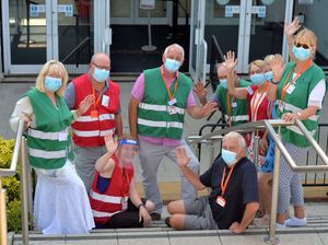 Sitting are Stacey Barsby and Mark Powell, then, from left, Karen Turner-Atkinson, Phil Groves, Simon Broad, Peter McPhillips, Pam McPhillips, Elaine Adams and Jill Skidmore.
