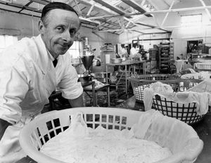 Arthur Hollins in the dairy