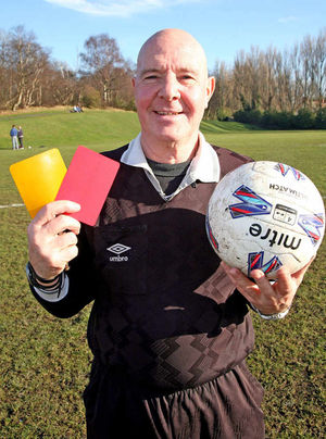 Harry Worrall has been refereeing junior football for over 40 years