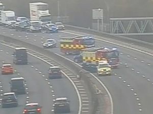 Supporting image for story: M5 hit with delays of 50 minutes after collision between Junctions 5 and 4A