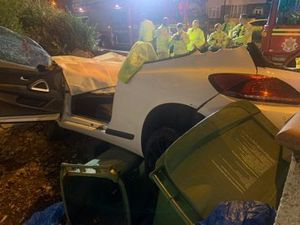 Firefighters removed the roof of the vehicle to rescue the male casualty. Photo: Bilston Fire