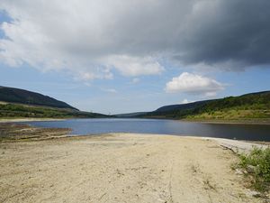 bare ground on the edge of a reservoir
