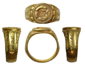 Supporting image for story: Decorated Tudor ring found in Shropshire declared treasure