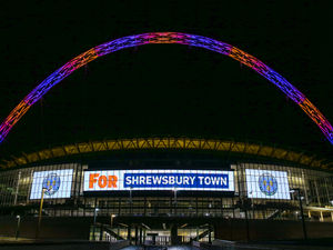 Supporting image for story: Wembley arch lights up for Shrewsbury Town