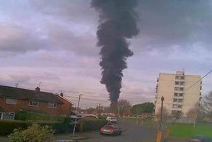 Smoke from the blaze