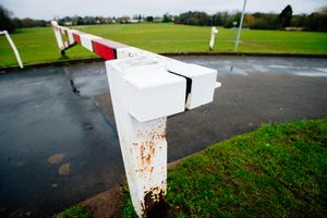 Believed to be a repaired bollard at Pinfold Lane car park