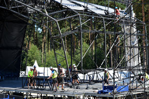 Stage being set up ahead of Forest Live this weekend