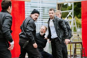 Here to There Productions rehearsing for King Lear at Stokesay Court