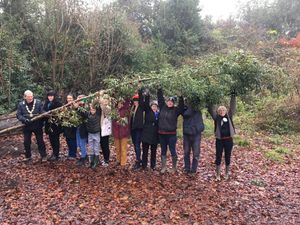 Putting the tree in place 