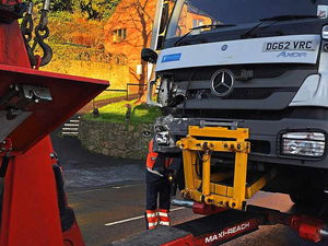 Supporting image for story: Gritting lorry crashes on icy Shropshire road