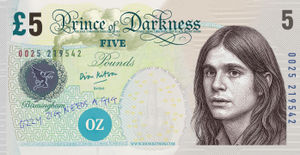 The 'Prince of Darkness' five pound notes