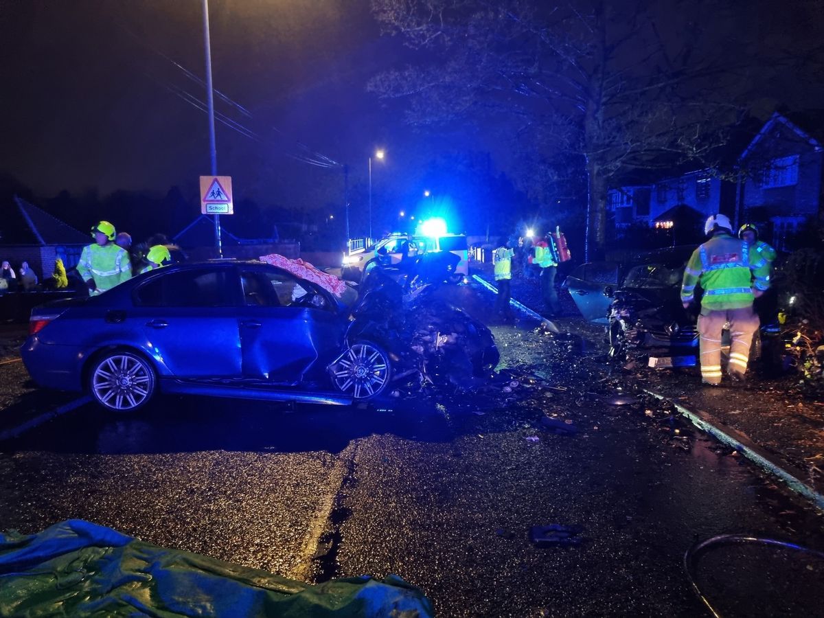 Two men taken to hospital after head-on collision on Pelsall road