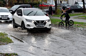 Primley Avenue in Alumwell was flooded on Wednesday morning 