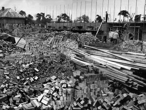 PICTURE FROM THE ARCHIVE: The somewhat messy building sites of the 1950s were very different to today. This image from our archives was taken in the South Staffordshire village of Codsall around 1957. The caption reads:  ‘From what appears to be chaos will arise the Five Oaks housing site'. 