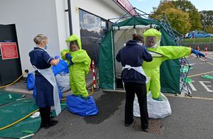 A live training exercise to test the emergency response to a major incident was held at the Princess Royal Hospital in Telford on Wednesday