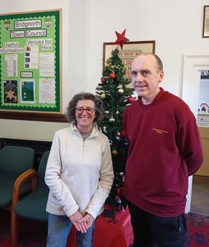 Stephen and Brigitte following the return of her diamonds last week (Bridgnorth Town Council)