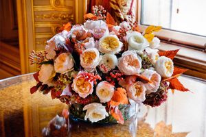 One of the rose decorations