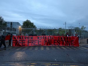 Supporting image for story: Pro-Palestine demonstrators blockade factory
