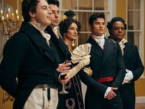 Supporting image for story: Indira Varma ‘thrilled’ to live out Regency-era dream in new Doctor Who episode