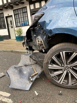 Damage caused to a car in Corve Street, Ludlow. Picture: Submitted