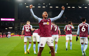 Aston Villa's Leon Bailey celebrates scoring their side's first goal of the game during the Premier League match at Villa Park, Birmingham. Picture date: Wednesday December 6, 2023. PA Photo. See PA story SOCCER Villa. Photo credit should read: David Davies/PA Wire...RESTRICTIONS: EDITORIAL USE ONLY No use with unauthorised audio, video, data, fixture lists, club/league logos or "live" services. Online in-match use limited to 120 images, no video emulation. No use in betting, games or single club/league/player publications..