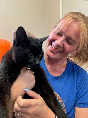 Michelle was thrilled to be reunited with Henry - after a three-year absence. Picture: Connaught House 