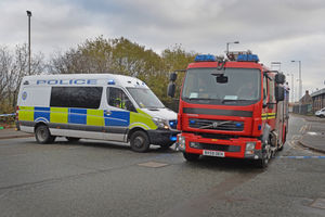 Willenhall Road closed by police as fire crews continue to put out the fire completely. 