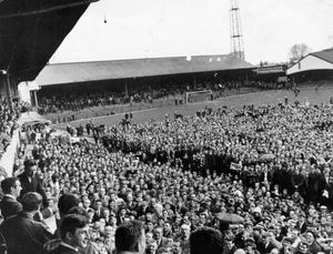 A pitch invasion after promotion in 1967