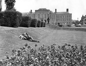 It's not exactly a bed of roses, but Dudley's Coronation Garden's proved an attractive spot for this man to take forty winks in the July sunshine in 1965