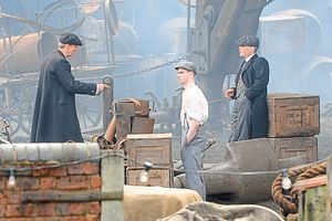 Cillian Murphy films scenes for the second series of crime drama Peaky Blinders on location at the Black Country Museum