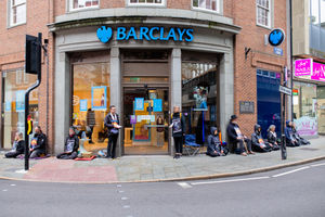 Five groups across the country protested outside Barclays banks
