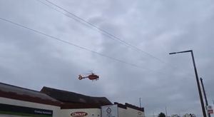 Air ambulance flying over Cradley Heath after reported stabbing on Sunday, August 3 evening