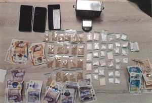 The drugs and the cash found in the car