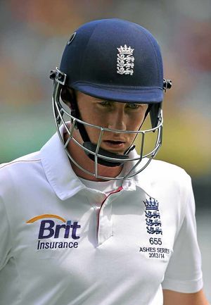 England's Joe Root leaves the field after losing his wicket for 2