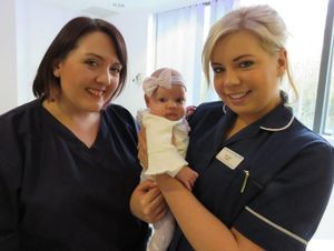 Midwives Leona and Abi with Betsy