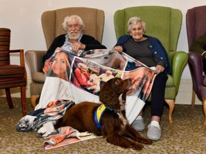 Supporting image for story: Couple who made jumper from their pets' hair taken down memory lane with therapy dog care home visit