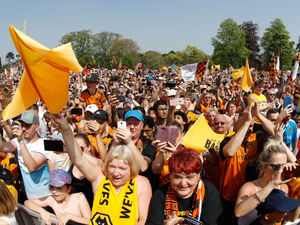 Supporting image for story: 'This is glorious, I love my city!' Wolves fans and players celebrate promotion in West Park party - WATCH
