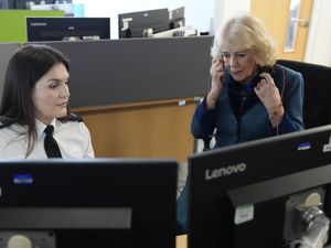 Supporting image for story: Camilla hears real-life 999 call on visit to police control room