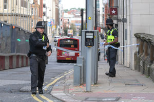 Emergency services at the scene in Birmingham. Pic: SnapperSK