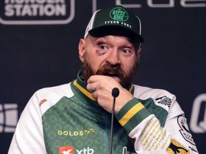 Tyson Fury during a press conference following his defeat to Oleksandr Usyk at the Kingdom Arena in Riyadh, Saudi Arabia