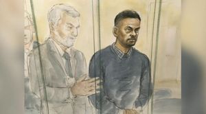 A court sketch of Wolverhampton businessman Gurpreet Singh
